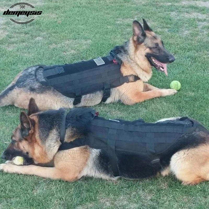 Тактический военный жилет для собак на открытом воздухе 1000D нейлон Molle Жилет для собак тренировочный охотничий камуфляж охотничьи жилеты для собак Одежда