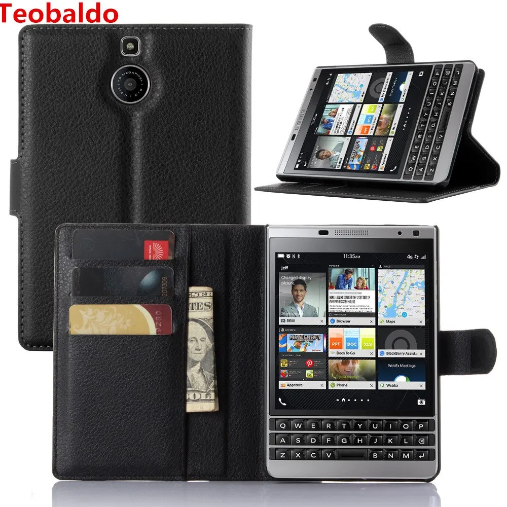 

Luxury Wallet PU Leather Case Cover For Blackberry Passport Silver Edition Flip Protective Cell Phone Shell Back Cover Bag