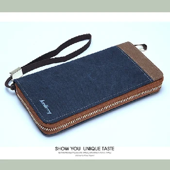 

Hot Fashion Men Wallets Retro Canvas Zipper Wallet Long Style 3 Colors Casual Large Capacity Card Holder Purse Free Shipping