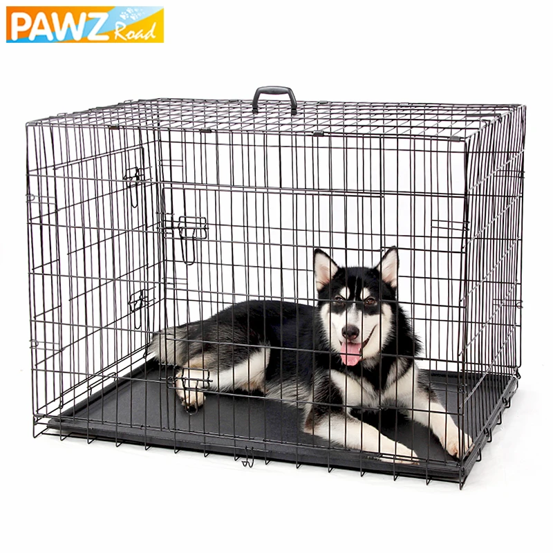 Yurtici Teslimat Pet Kopek Kafesi Ev Kati Sandik Cift Kapili Kulubesi Katlanabilir Kolay Kurulum 4 Boyutu Kopek Evi Kucuk Buyuk Kopek Houses Kennels Pens Aliexpress