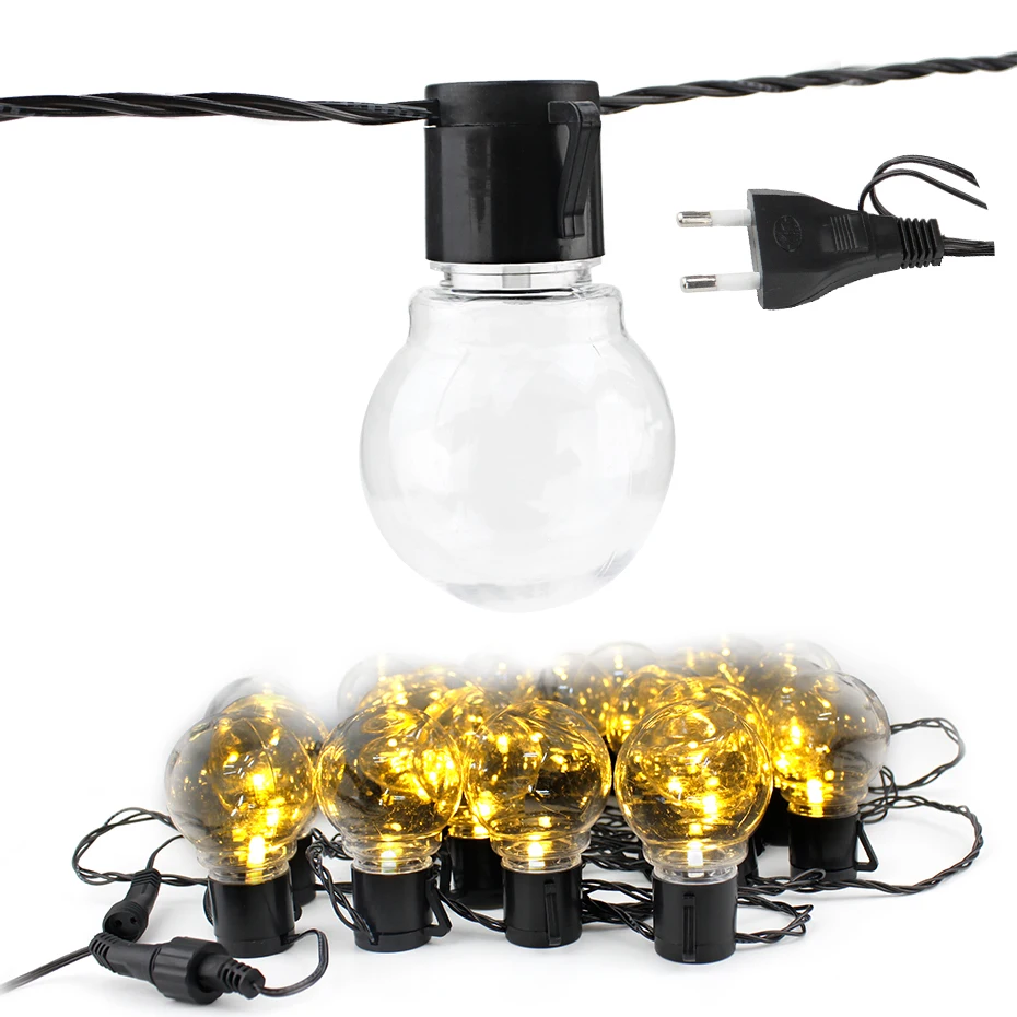

LED Globe Bulb Led String Lights 6M Outdoor Waterproof Led Ball String Party Backyard Patio Holiday Lights For Home Decoration