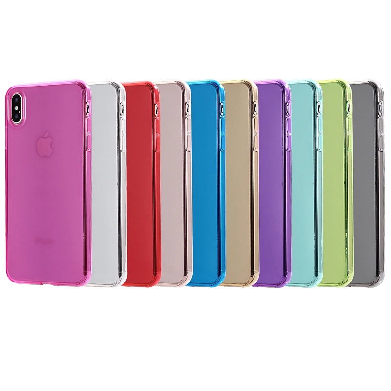 

100pcs Soft TPU Gel Silicone Case For Iphone Xs Max Xr X 5.8 6.1 6.5 inch Slim Transparent Back Cover For Apple