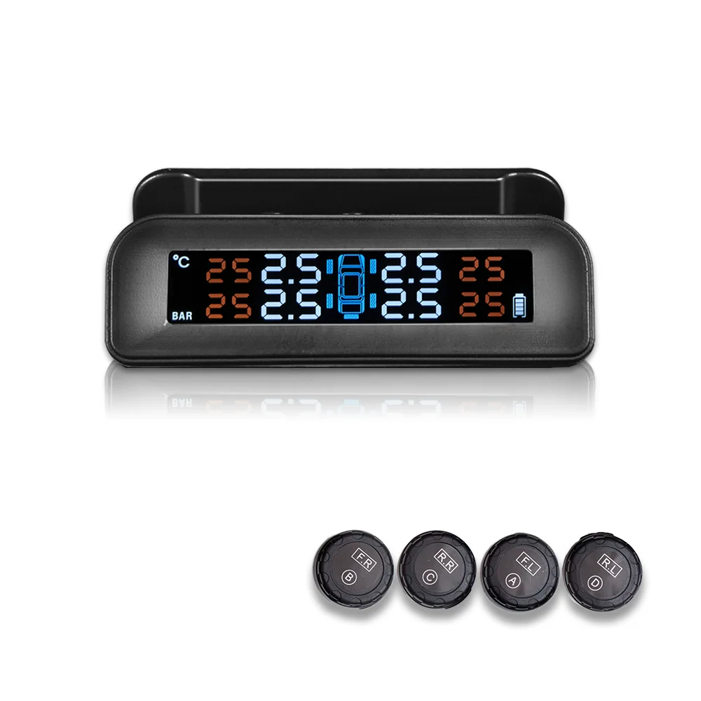 Система контроля давления в шинах на солнечных батареях TPMS 4 внешний датчик