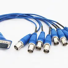1 комплект VGA 15Pin 3 ряда штекер на 8 BNC Гнездо 8 в 1 видео CCTV кабель