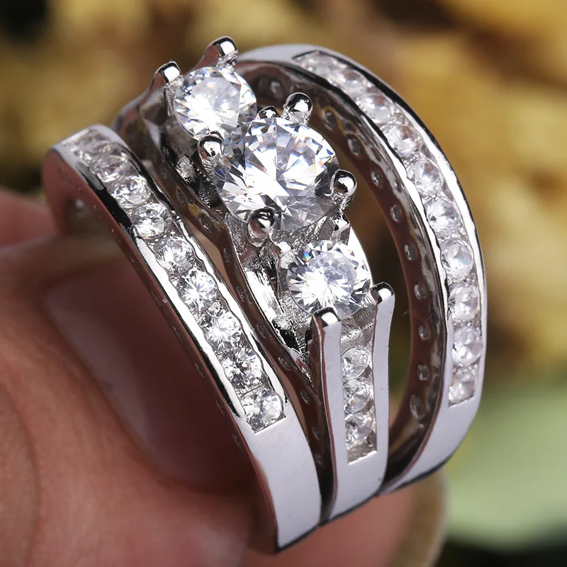 crystal ring set for women jewelry silver (2)