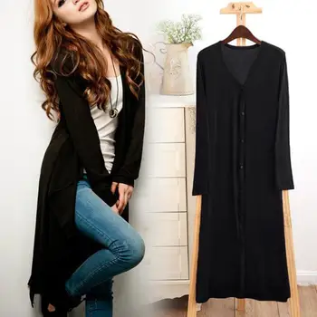

Women Thin Section Loose Shawl Cardigan Long Sleeve Cardigan Women's 2019 Autumn Casual Knitted Long Single Breasted Thin Tops