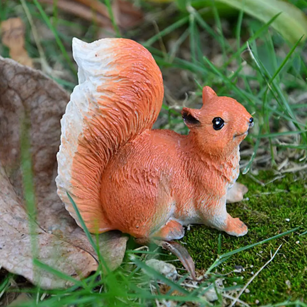 

Cute Lifelike Squirrels Simulated Gardening Micro-Landscape Mini Simulated Squirrel Small Ornament