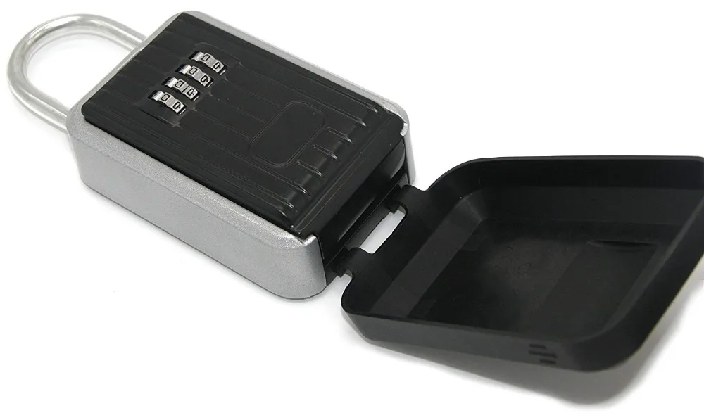 Key Lock Box with 4-Digit Pin Combination and Shackle - Perfect for Realtors, Guests, Tenants, Secure Portable Key Storage