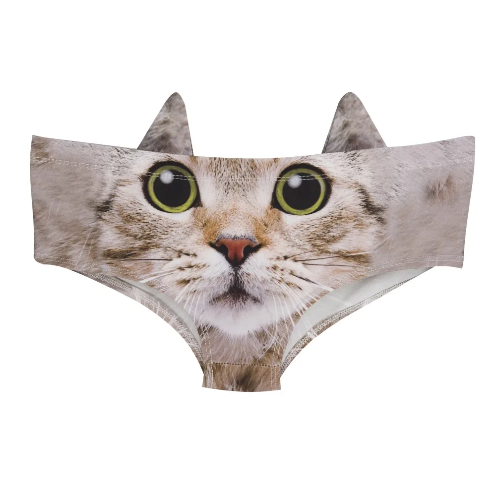 

LEIMOLIS kitty green eyes funny print sexy hot ear panties female kawaii Lovely underwear push up briefs women lingerie thongs
