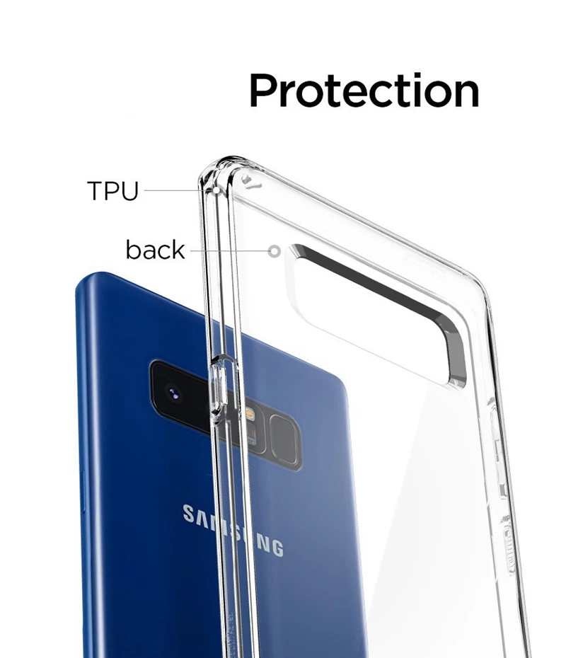 Прозрачный чехол для телефона Samsung S6 S7 Edge S8 Plus Note8 S7edge S8Plus Note 8 задняя крышка из