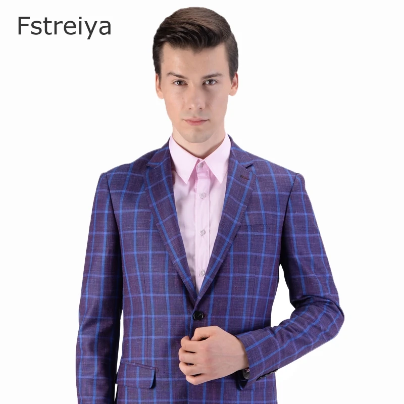 Custom Made men suit high quality worsted silk linen wool material fabric customized Men Slim Fit Wedding Suit mens clothes 2019