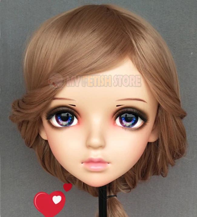 (Miao 3) Женская милая девочка каучуковая полуголовая Kigurumi BJD маска для косплея