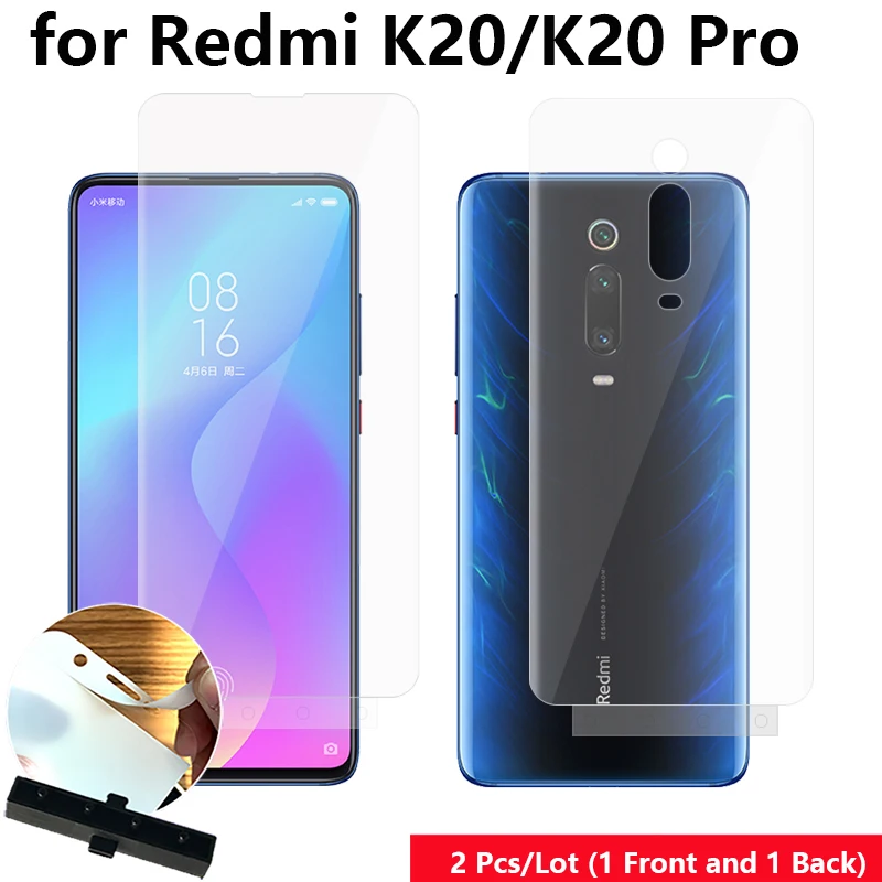 

2 Pcs/Lot Front & Back Auto Fixed Scratch Proof Anti Finger Hydrogel Screen Protector for Xiaomi Redmi K20 Pro Full Cover film