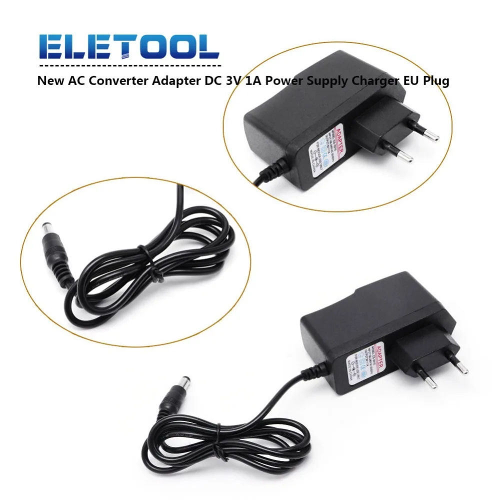 

New AC Converter Adapter DC 3V 1A Power Supply Charger EU Plug 5.5mm x 2.1mm PN34