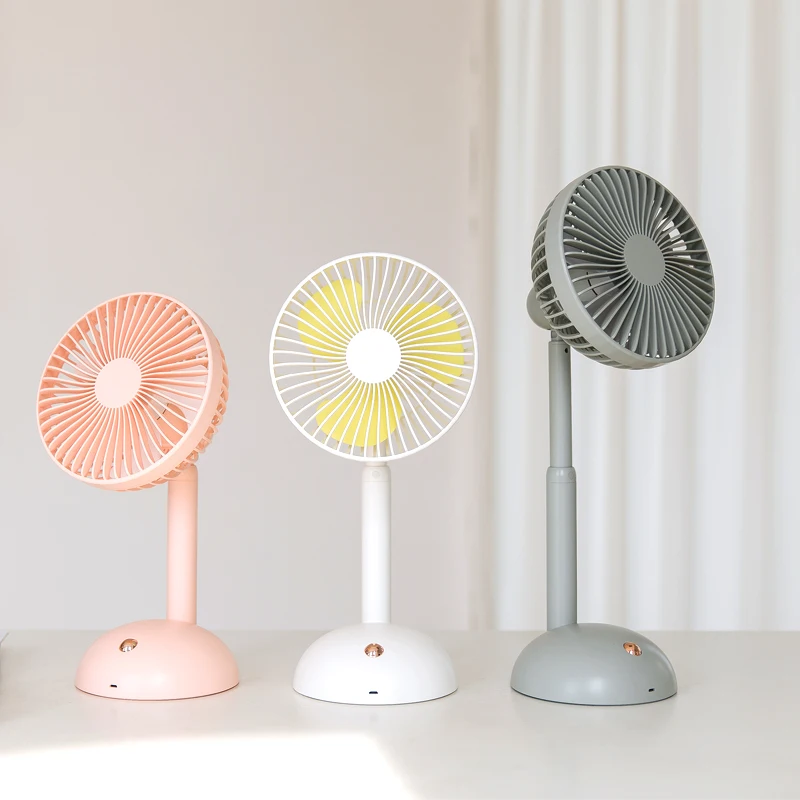 

Adjustable height portable flexible USB Desk mini fan cooling fan with light Adjustable Handy Small desktop home office child