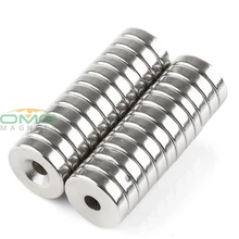 ОМО Magnetics N35 24 pcs Сильный неодима Круглый Кольцо цилиндров с потайной отверстия 5mm магниты 20mm x 5mm