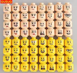Gusug Прохладный Уход за кожей лица emoji выражение желтый и плоть кожи Цвет здания Конструкторы Человек Мальчик Дети DIY Xmas Игрушечные лошадки