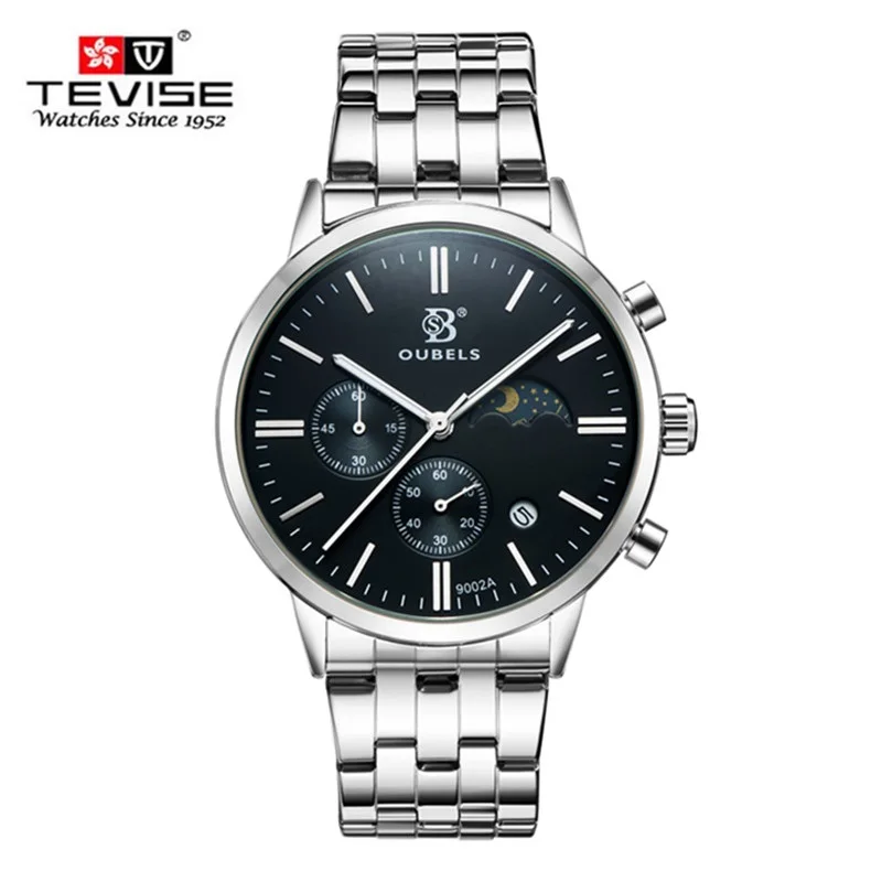 

TEVISE Quartz Watch Men Moon Phase Men's Military Watches Luxury Sport Wristwatch Calendar Waterproof Watch relogio masculino