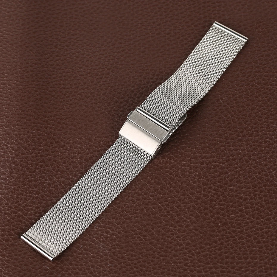 Mesh Milanese Bracelet Clasp Watchbands High Quality 18mm 20mm 22mm Silver Black Wrist Watch Band Strap for Clock Replacement 2018 (36)