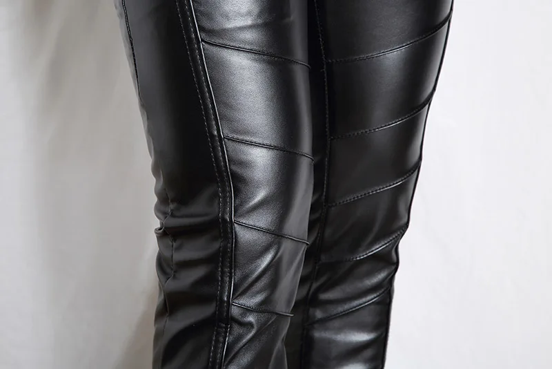 Pu Leather Trousers Men Skinny Leather Pants Fashion Designer Slim Fit Motorcycle Mens Faux Leather Pants Size 28-36 (9)