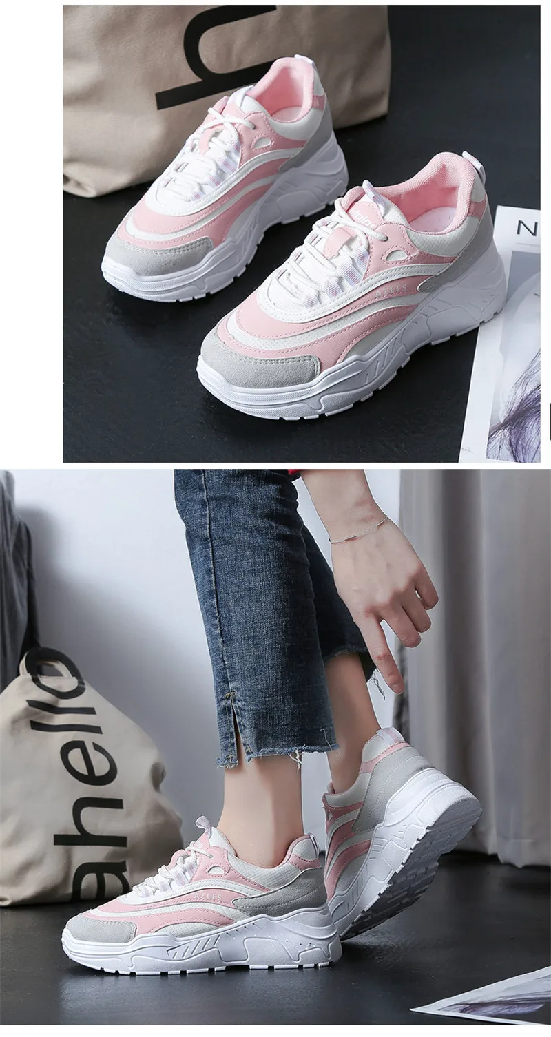 Women Casual Shoes Comfortable Flats Female Sneakers Lace Up Women Platform Creeoers Sport Shoes Breathable Lady Shoes Big Size  (1)