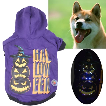 

Universal Pet Dog LED Luminous Light Hooded Clothes Puppy Halloween Costume