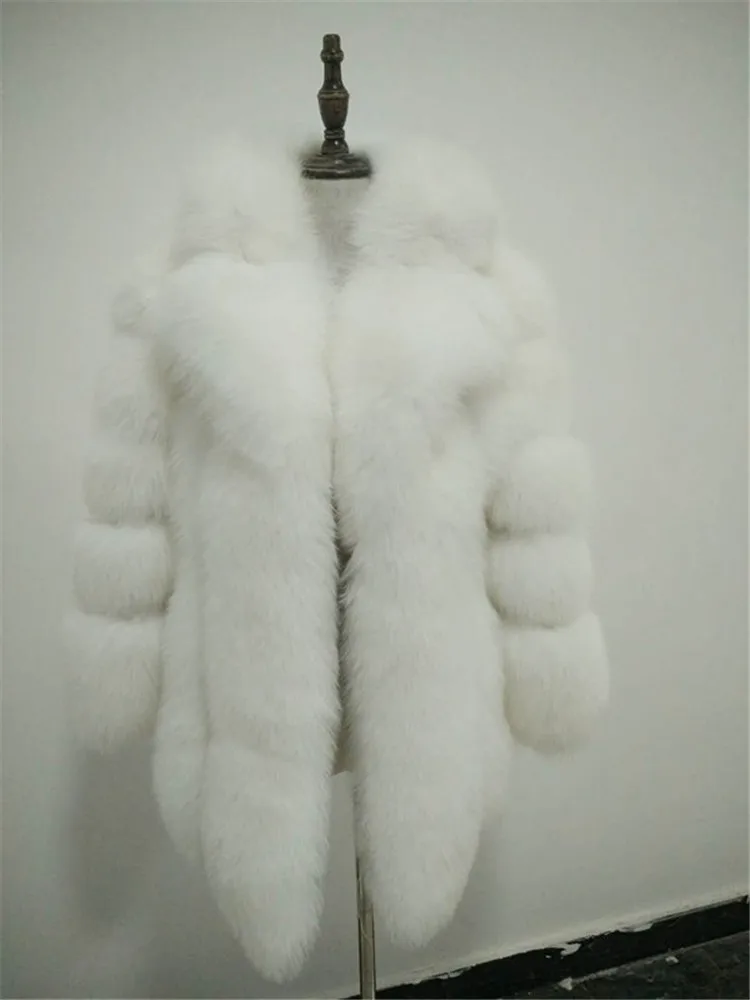 Русский Styel теплый толстый теплый натуральный мех лисы пальто с фигурным отложным воротником Для женщин натуральный мех Куртки наряд