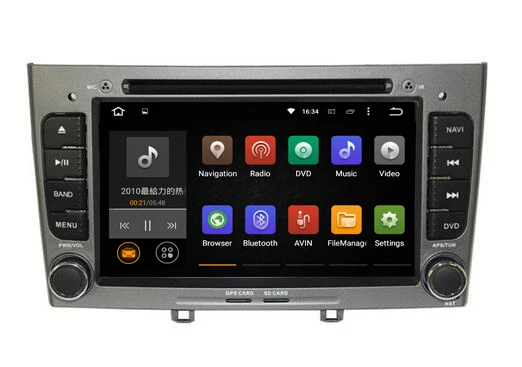 Clearance Grey Piano 2din Android 7.1 Multimedia Car DVD Navigation For Peugeot 408 308 308SW Auto radio Stereo head unit Wifi 4G SD Map 2