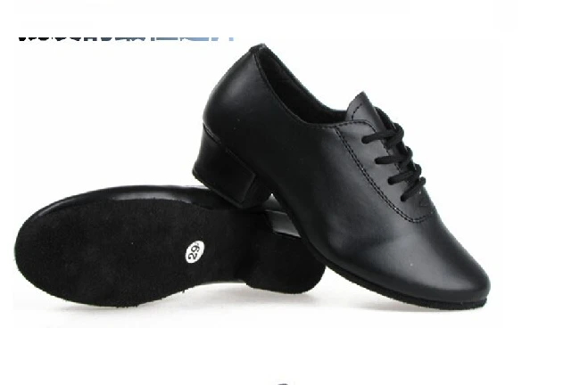 Скидка для мужчин и мальчиков от FR28 до FR45 черные туфли на шнуровке для бальных танцев Румба танцевальная обувь для латинских танцев