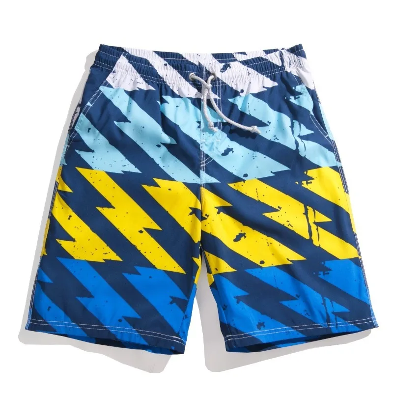 Colored stripes swim mens board shorts quick dry polyester 3xl surfing