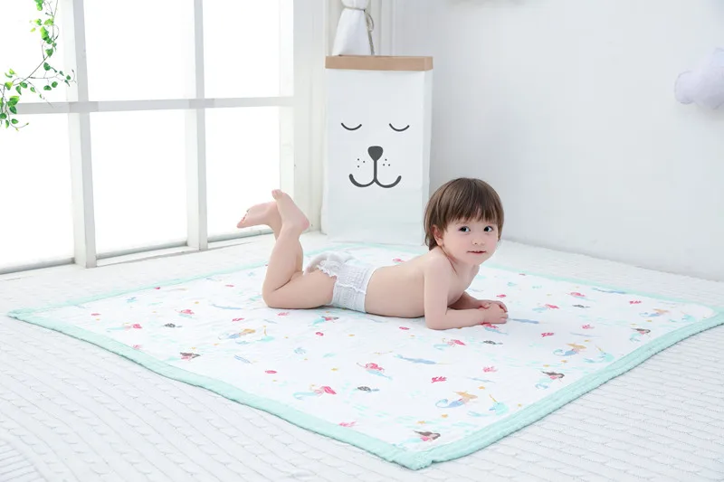 panda muslin quilt four layer bamboo baby muslin blanket Muslin Tree swaddle better than Aden Anais Baby/Blanket Infant Wrap