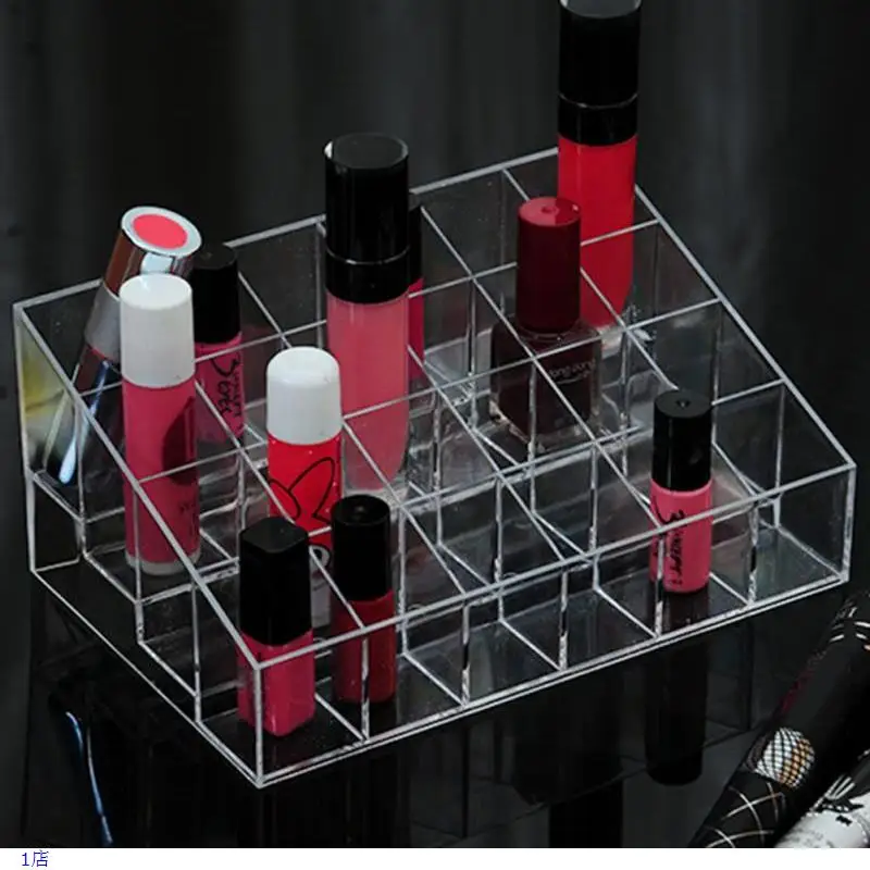 

Acrylic Makeup Organizer Hot Sale Acrylic 24 Cosmetic Organizer Makeup Case Holder Display Stand Storage Box Your Good Choice