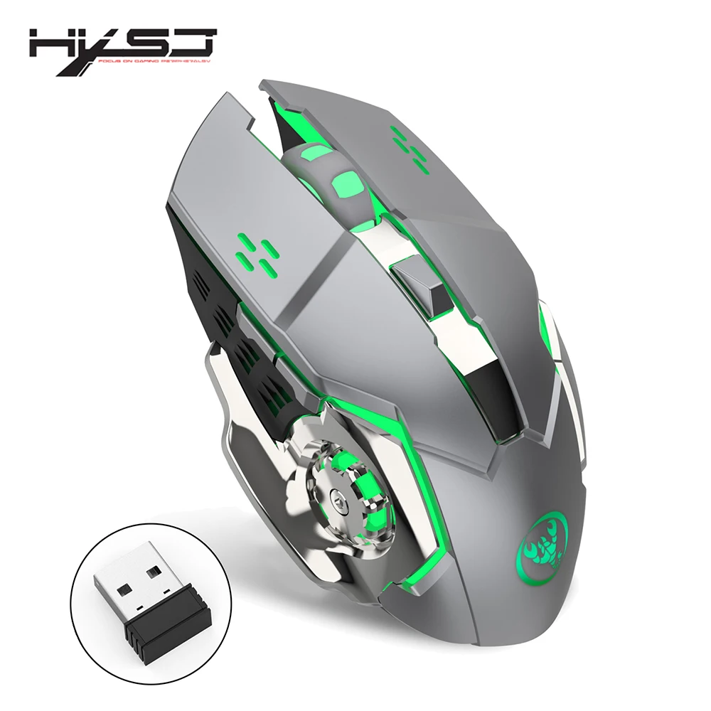 HXSJ M70GY игровая мышь 2400 точек/дюйм перезаряжаемый 7 цветов задний светильник