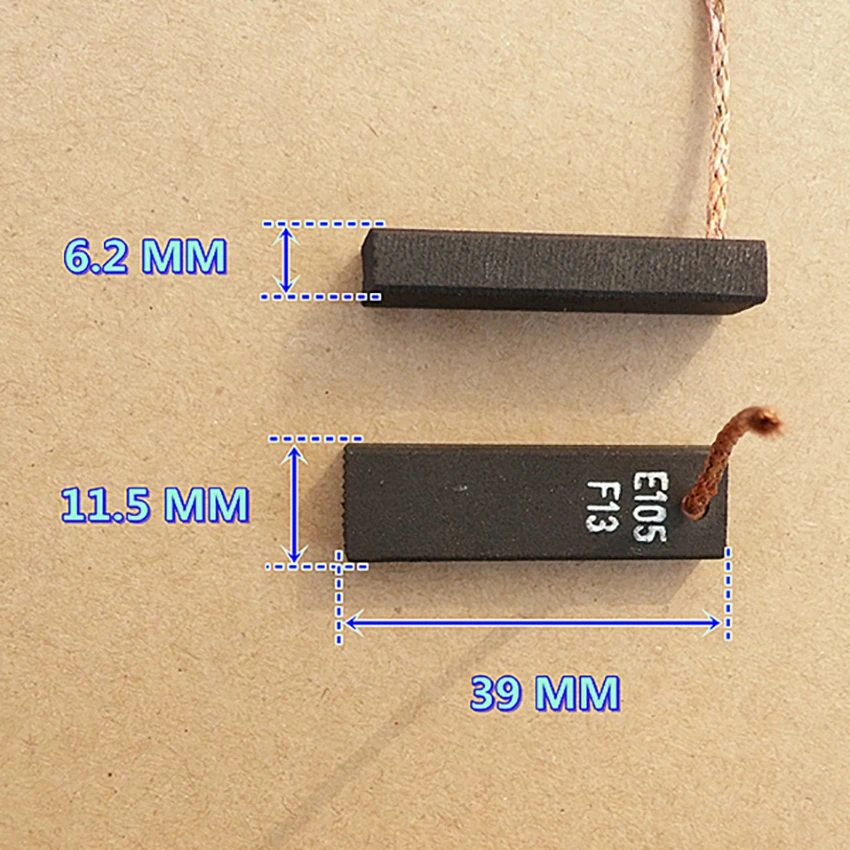 1 пара угольных щеток, пылесос, Угольная щетка 6,2*11,5*39 мм, моторная Угольная щетка D374, аксессуары из твердого материала
