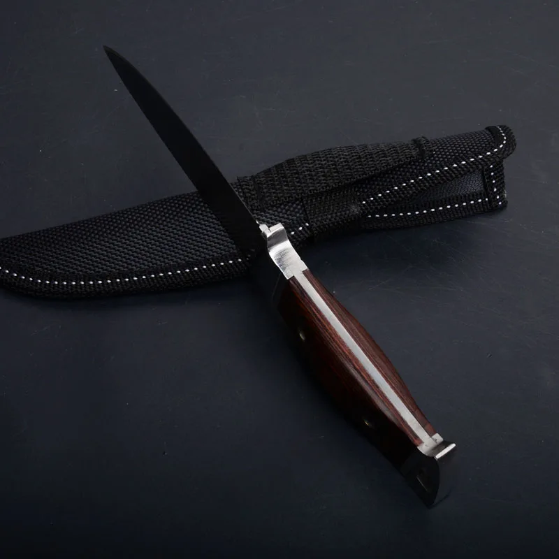 san jia K90 fixed blade knife wood handle stainless steel outdoor camping hunting survival pocket edc tools  (6)