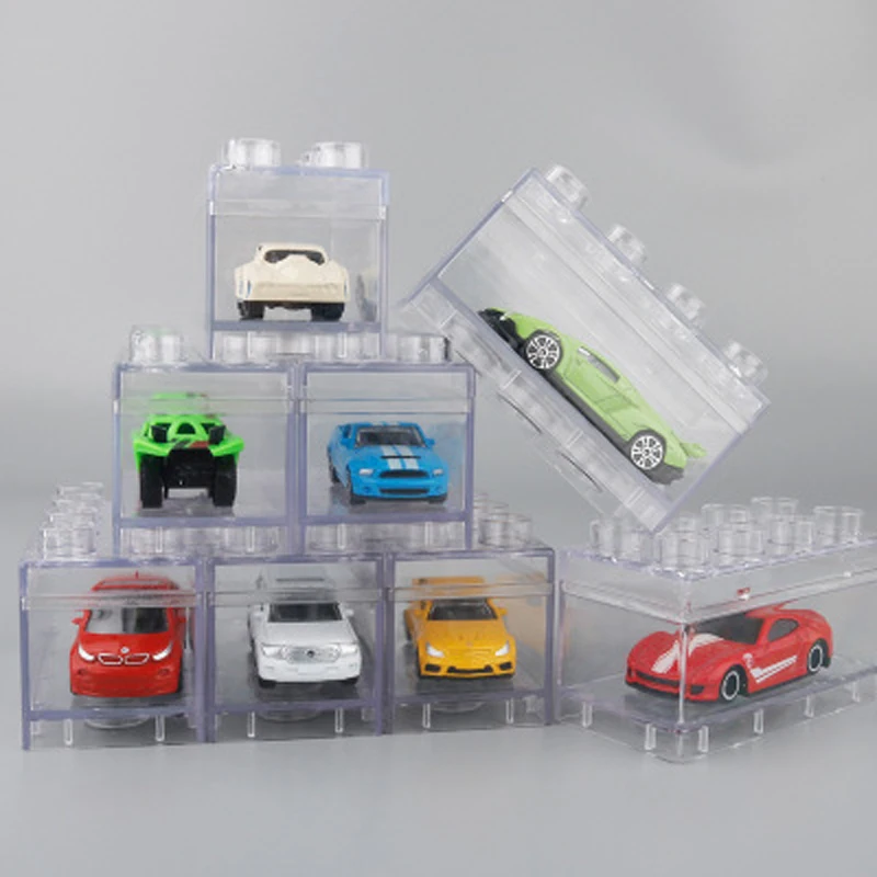 Multi-functional building block shape transparent storage box to store Jewelry  Box daily parking trinkets toys Storage Space