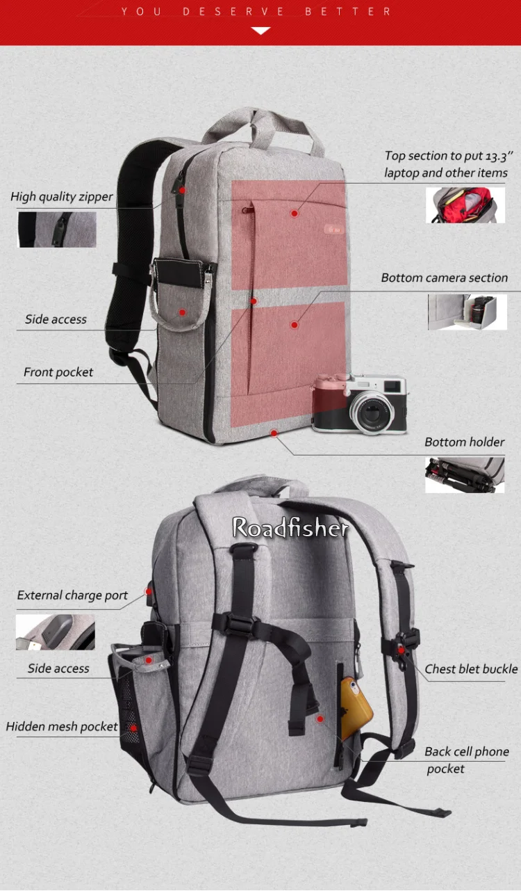 Camera backpack bag EM-DQ310B-5