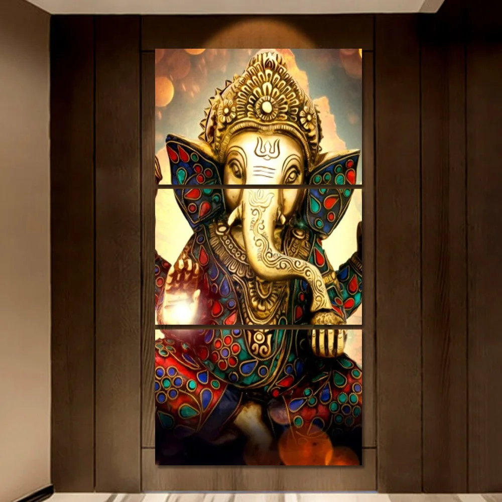 Canvas HD Print Painting Popular Wall Indian Elephant Lord Ganesha God Modular Picture Poster For Living Room Home Decor
