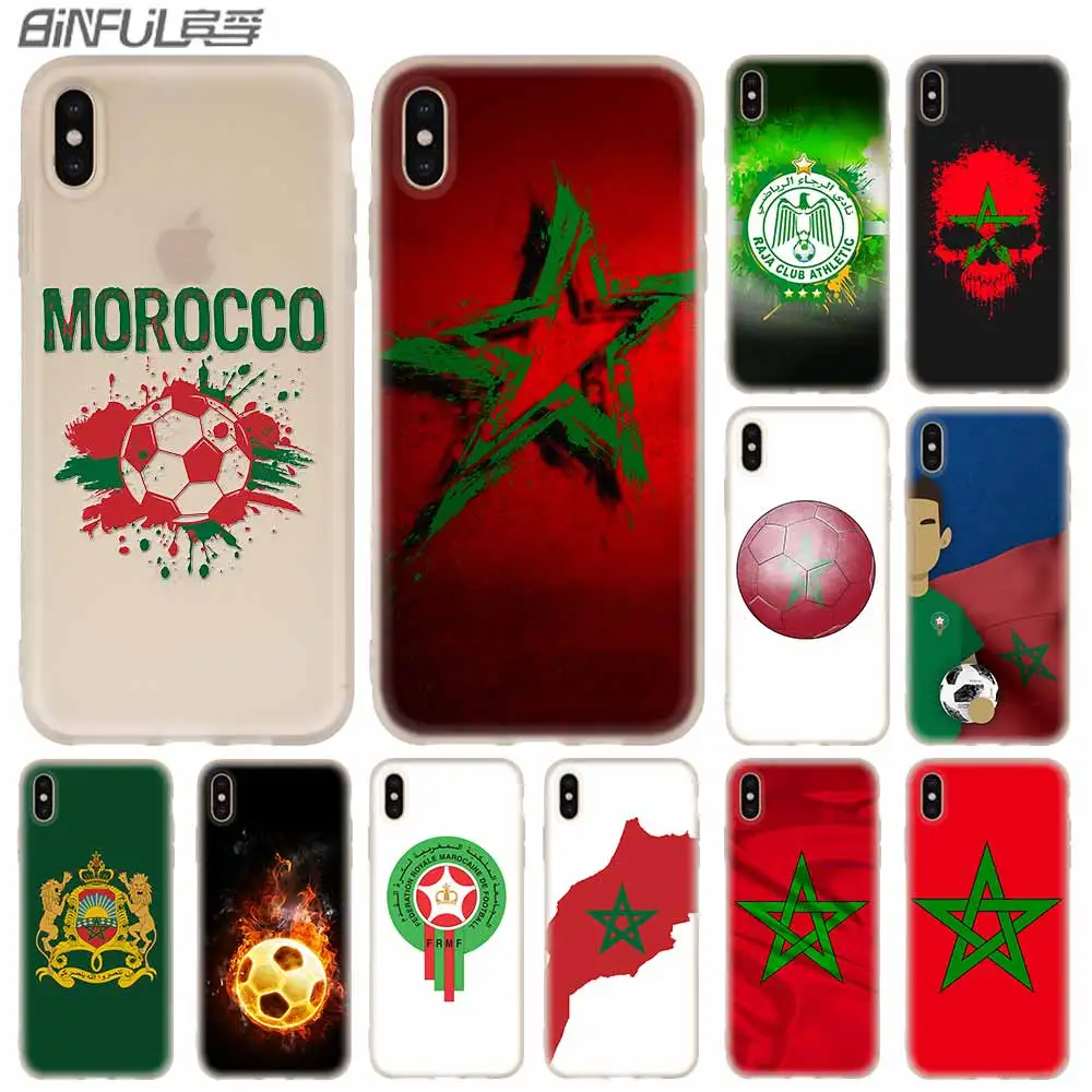 

Cases Silicone soft Cover for iPhone 11 Pro X XS Max XR 6 6S 7 8 Plus 5 4S SE Morocco Soccer football