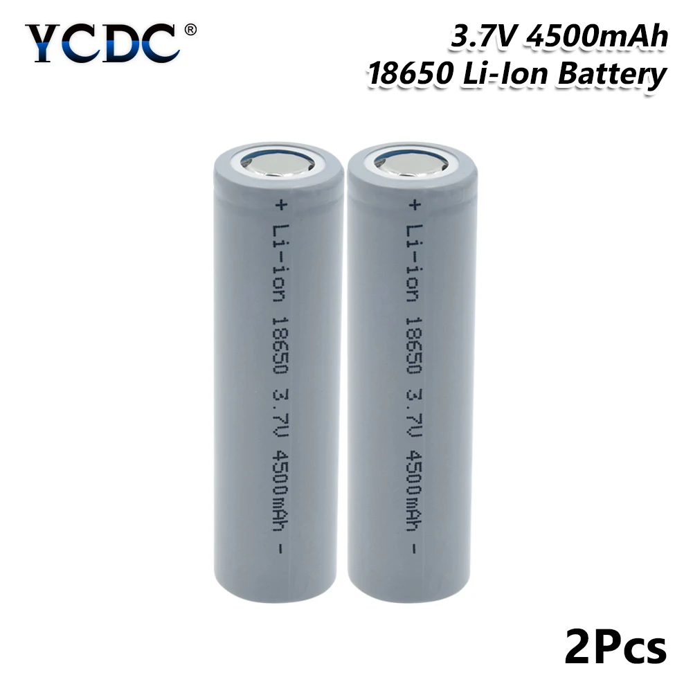 18650 Батарея 3,7 V 4500mAh литий-ионная высокотоковая электронная сигарета перезаряжаемая батарея для фонарика - Цвет: 2 PCS