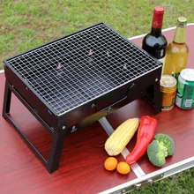 Outdoor barbecue stove portable set charcoal barbecue stove domestic folding bbq grill