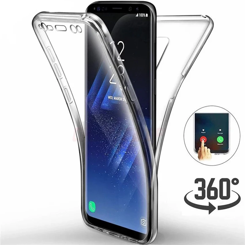 Прозрачный чехол для samsung Galaxy A3 2016 A5 A7 2017 силиконовый мягкий 360 полный защитный |