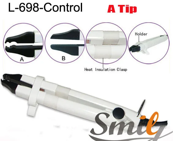 

New hair tools type A curved  Tip Of Newest LOOF Mini LCD Hair Extension Iron L-698  hair connector