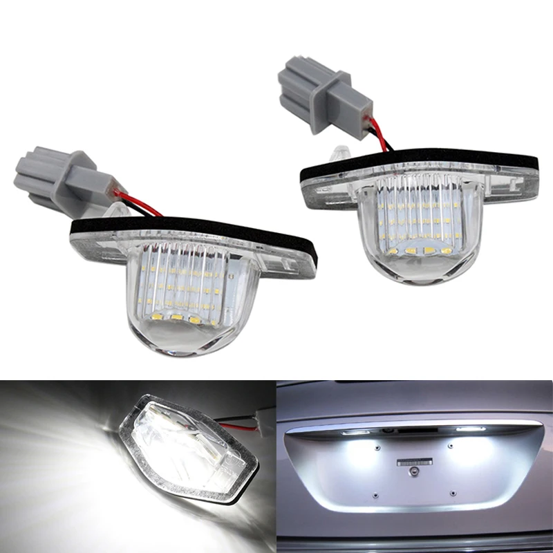 

2Pcs/Set HAUSNN Canbus LED License Plate Lamp 18SMD White for Honda CR-V HR-V FR-V Crosstour Jazz Insight Logo Stream Odyssey