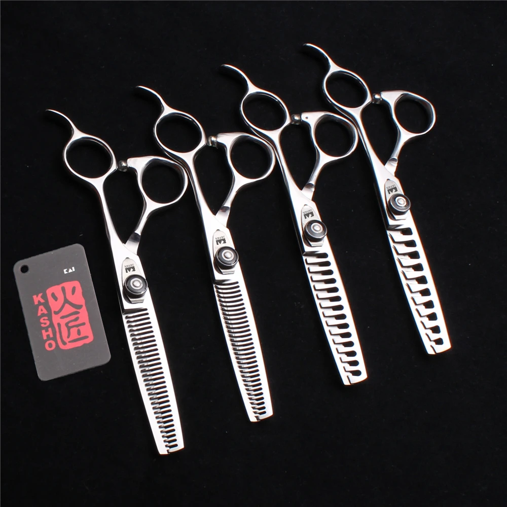 

6" 17cm Japanese 440C Trimmer Screw Kasho Thinning Scissors Hairdresser's Scissors Haircut Set Professional Hair Scissors H2002