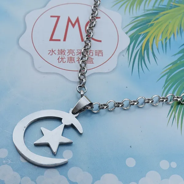 Sailor Moon Star Stainless Steel Pendant Necklace Islam Jewelry for Men