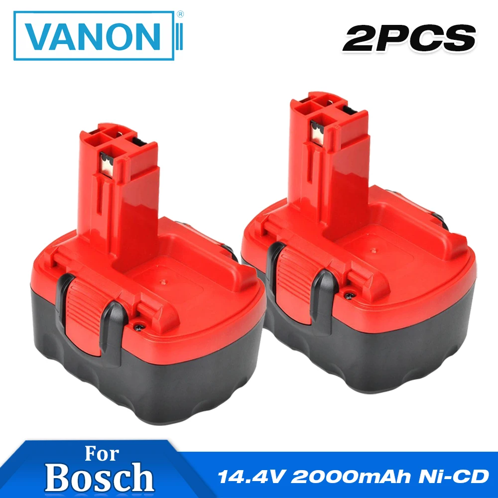 VANON 2 шт. 14,4 в 2000 мАч Ni-CD аккумуляторная батарея для Bosch BAT140 14,4 вольт 2.0Ah Ni-CD PSR 14,4 аккумулятор для электроинструмента