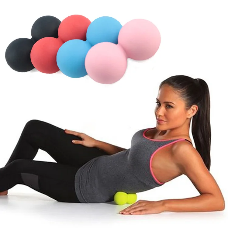 Solid Massage Ball Elastic Silicone Peanut Massager Back Leg Neck Arm Release Roller Gym Sport