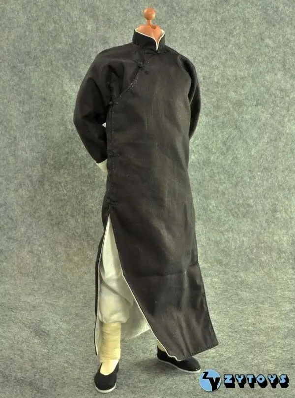 1: 6 шкал черный с длинными рукавами халат костюм классический китайский кунг-фу Мастер костюм ZY15-14 для 1" экшен фигурка аксессуары