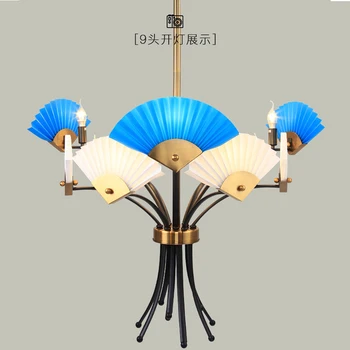 

Chinese style fan leaves Postmodern chandelier lighting modern for dining room